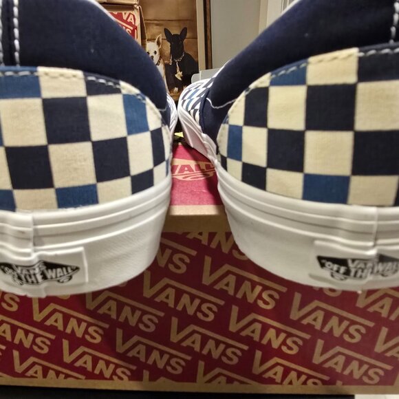 VANS CLASSIC CHECKERBOARD SLIP-ON Blue (VN000D5PBX9) Skateboarding Mens 13 NEW - Picture 7 of 10